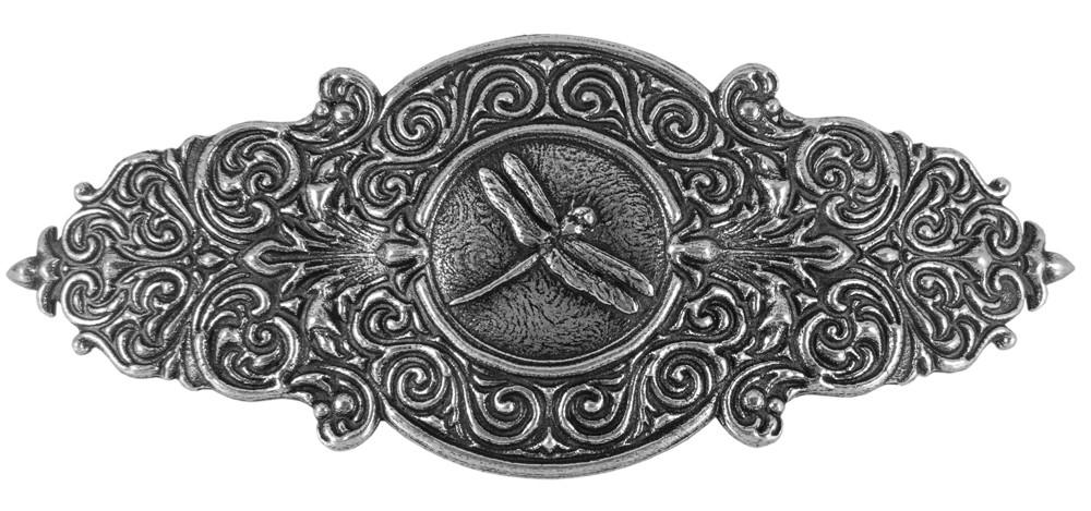 Vintage Victorian Style Hair Clip Black With Silver Floral Design Made In France Vintage Victorian Style Hair Clip Black With Silver Floral  main image 2