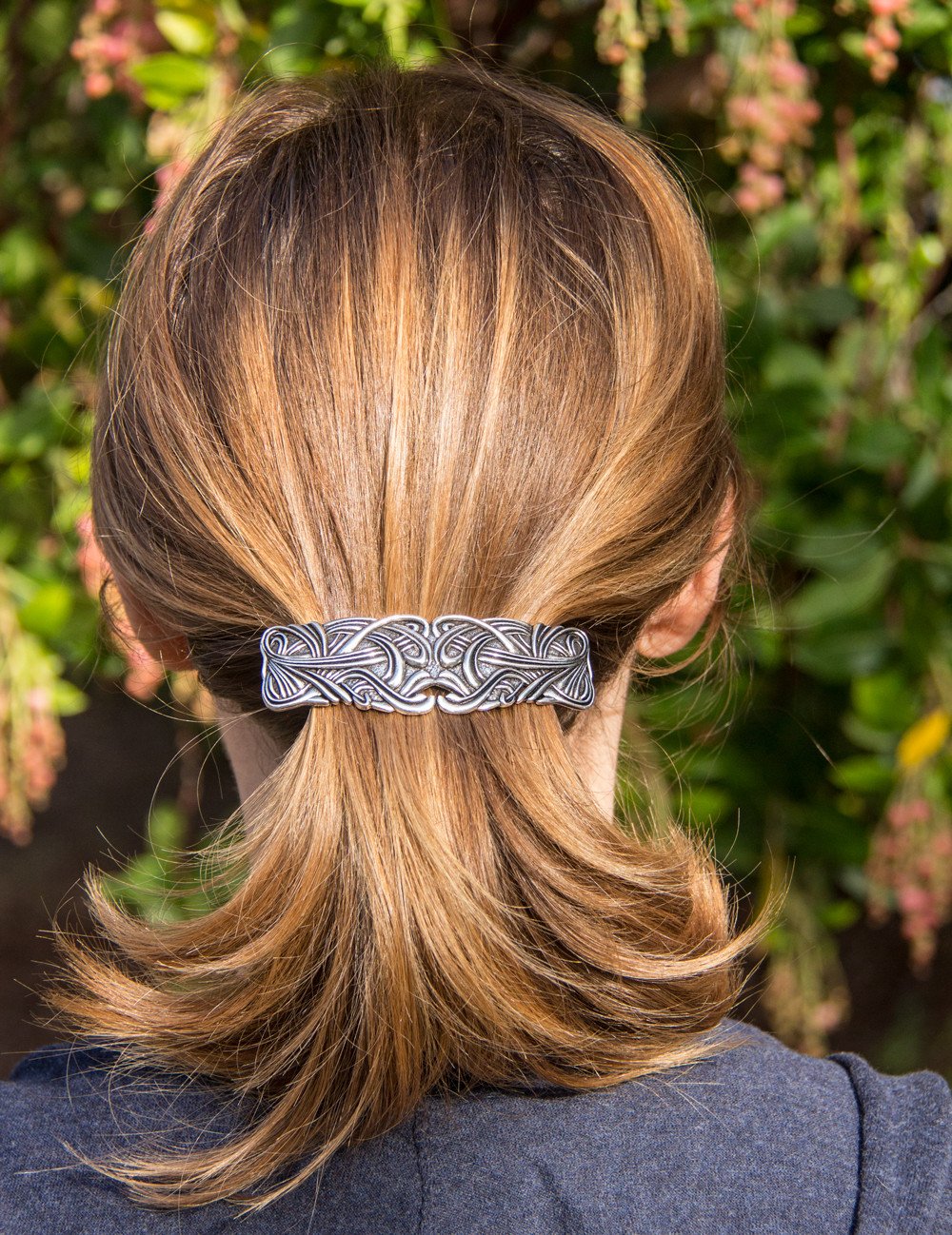 Broche / Barrette À Cheveux En Argent Avec Strass Époque Art Déco